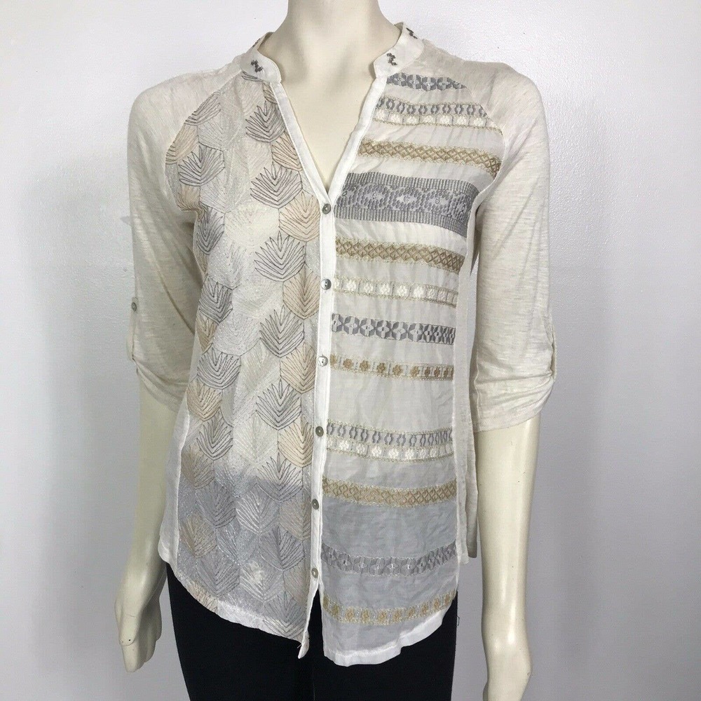 Anthropologie TINY Velvet Velour Sequin Button Up